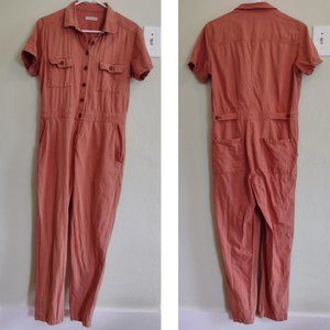 Outerknown S.E.A Suit in Red Rock Short Sleeve Coverall Jumpsuit Small